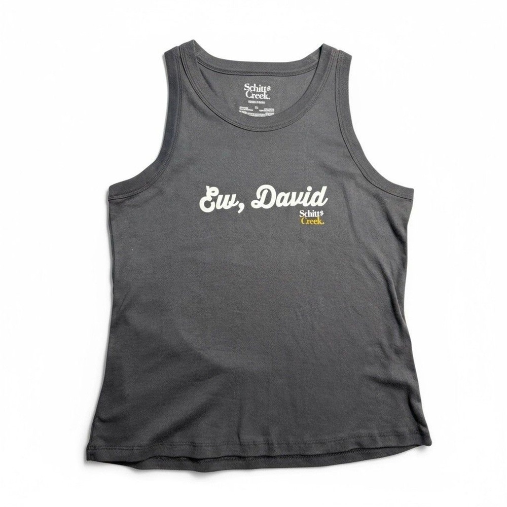 New with tags Schitt's Creek ladies 'Ew, David' black tank top size XL
